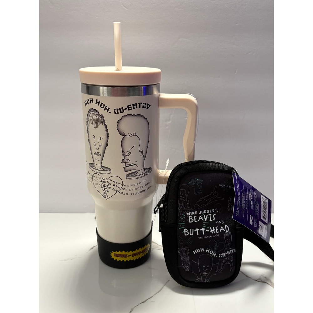 Beavis and‎ Butt-Head 40oz Tumbler Hydration Bundle Sleeve Silicone Boot NEW